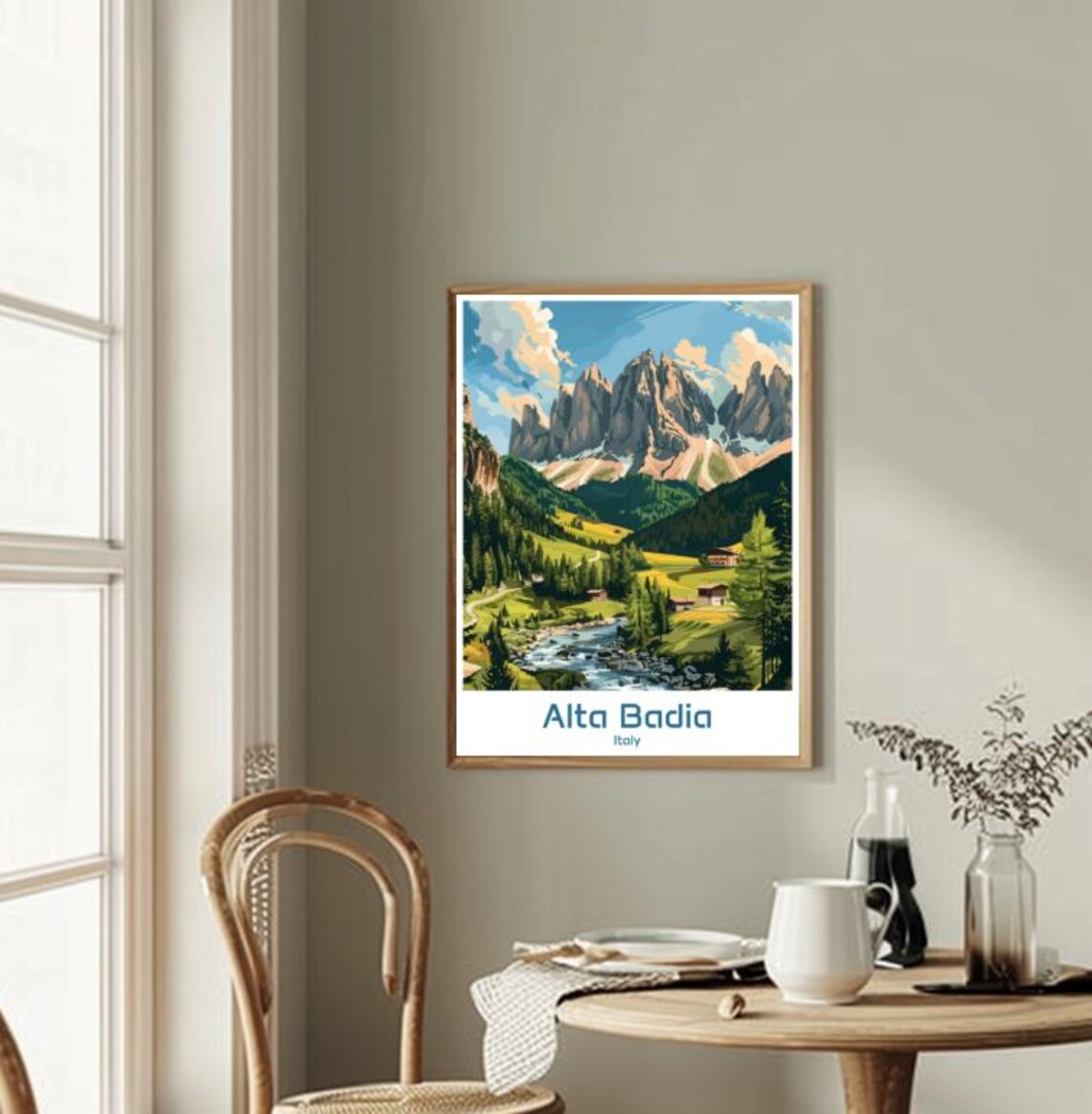 Alta Badia Italy Dolomites Alpine Valley Summer Travel Poster - Image 2