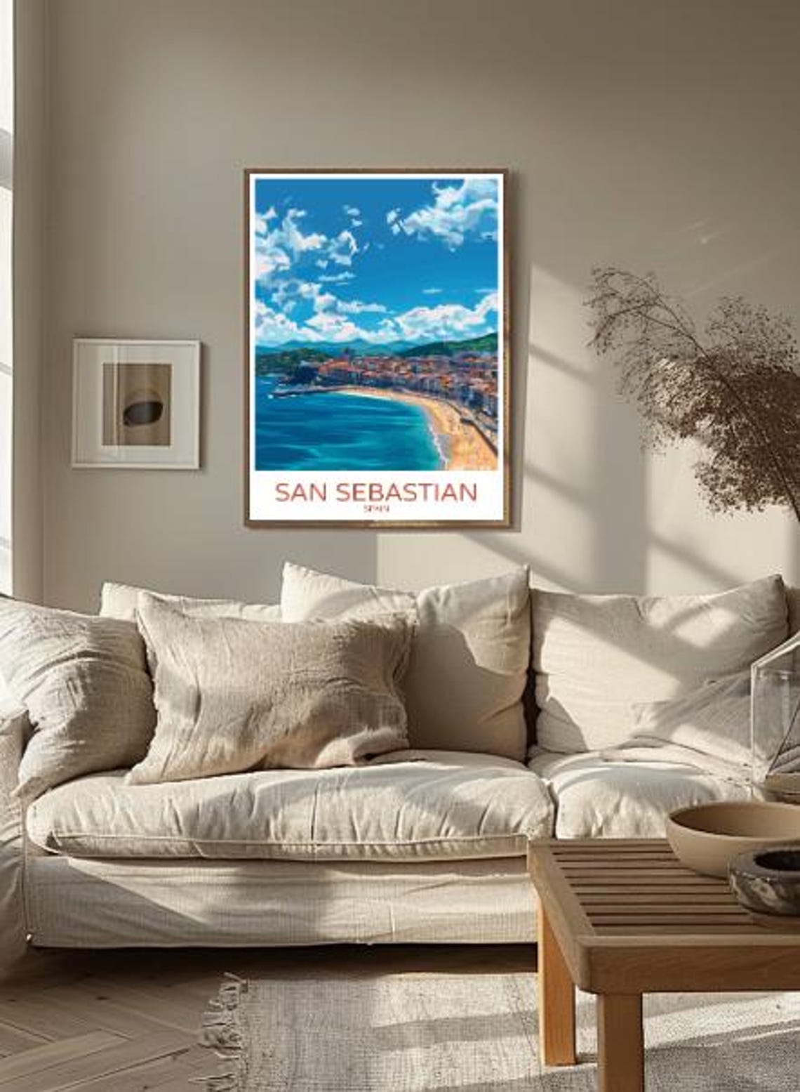 San Sebastian Spain Curved Bay Beach Old Town Basque Coast Poster - Image 2