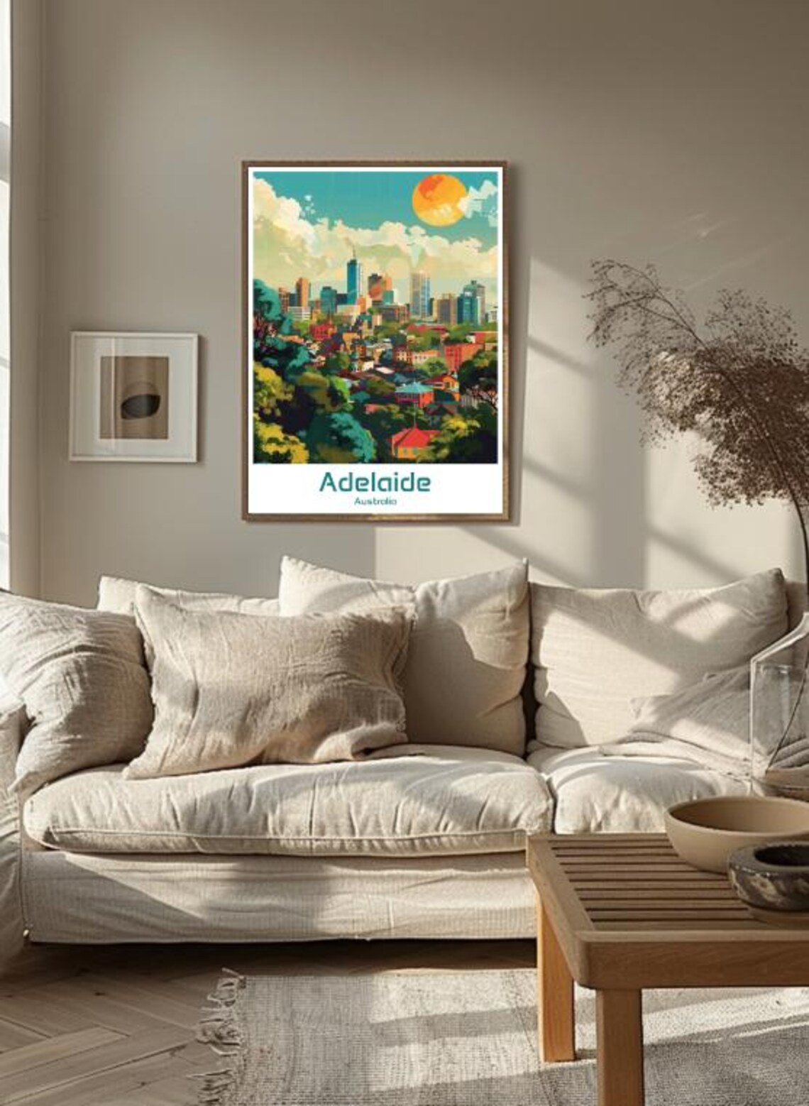 Vibrant Adelaide Australia City Skyline Sunset Park View Poster - Image 3
