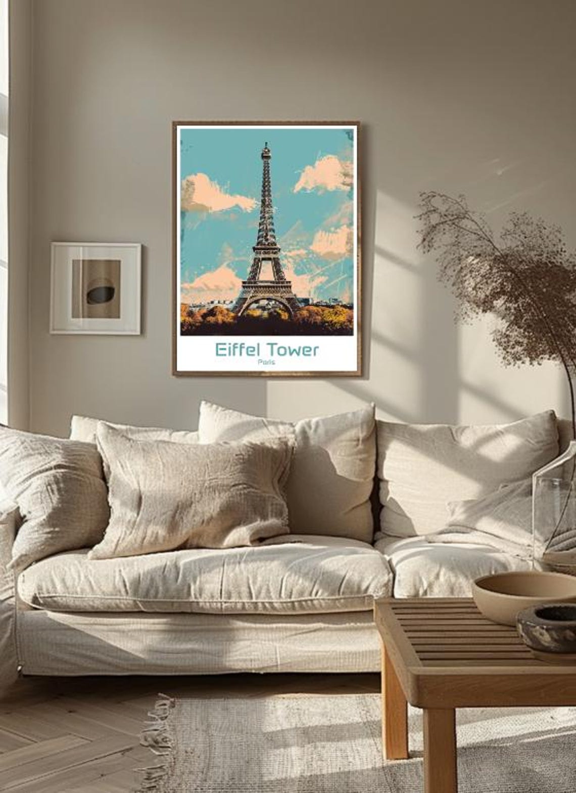 Eiffel Tower Paris Pop Art Sky Bold Colorful Artistic Travel Poster - Image 3
