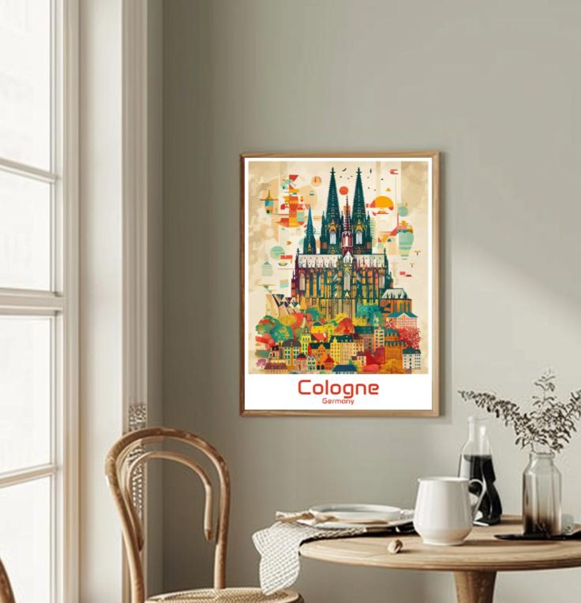 Cologne Germany Cathedral Geometric Collage Cityscape Poster - Image 2