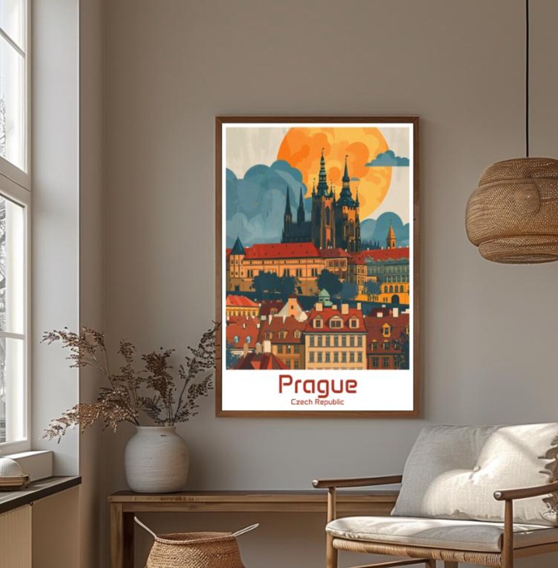 Prague Czech Republic Castle Cathedral Sunset Old Town Poster - Image 4