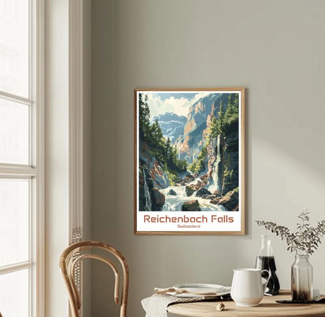 Reichenbach Falls Switzerland Mountain Gorge Waterfall Poster - Image 2