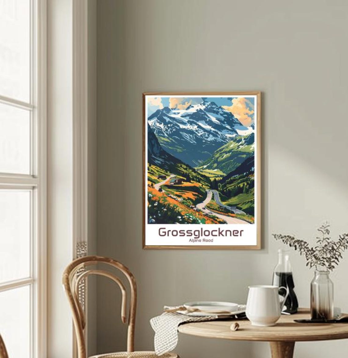 Grossglockner Alpine Road Austria Snowy Peaks Vintage Travel Poster - Image 2