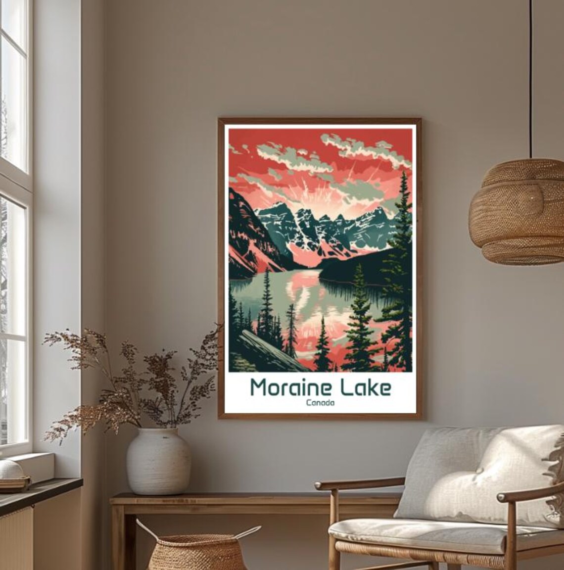 Moraine Lake Canada Sunrise Valley of Ten Peaks Travel Poster - Image 4
