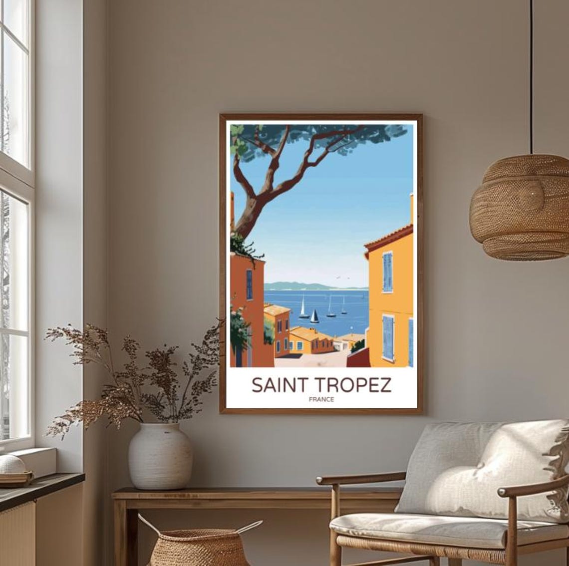 Saint Tropez France Travel Poster Coastal Wall Art Of French Riviera Scenic Mediterranean Print For Home Decor Beach Lovers Gift - Image 4