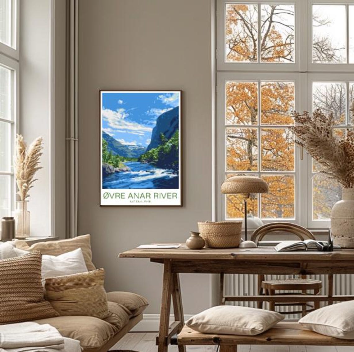 Ovre Anar River Norway Rapids Poster With Forested Mountains Valley - Image 4