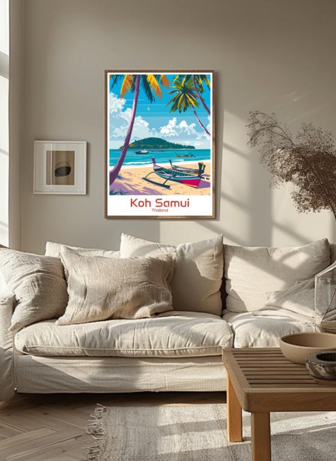 Koh Samui Thailand Beach Longtail Boats Island Travel Poster - Image 3