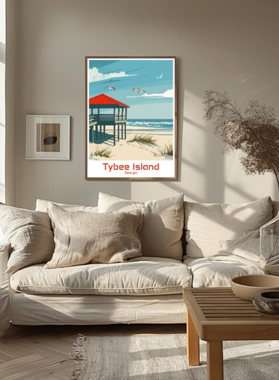 Tybee Island Georgia Beach Pavilion Dunes Vintage Style Poster - Image 3