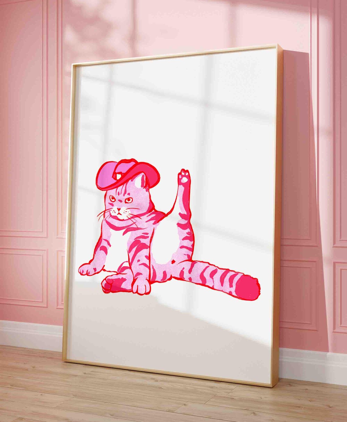 Kitten Cowboy Retro Western Cat Art Print