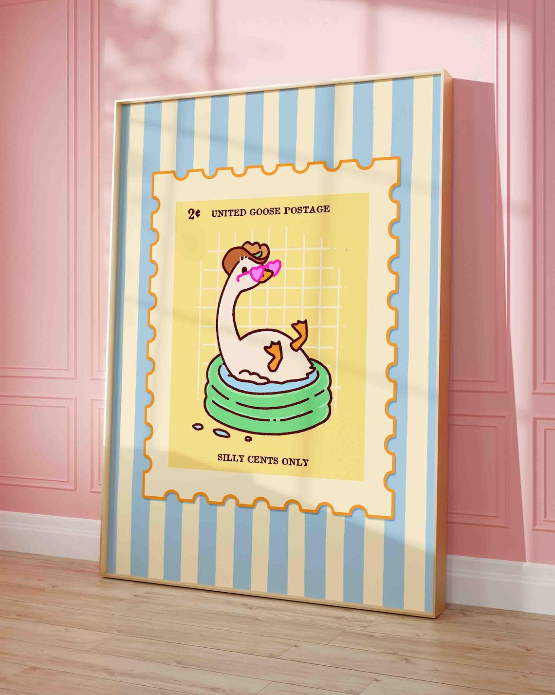 Duck In A Bath Cowboy Bird Bath Poster Print