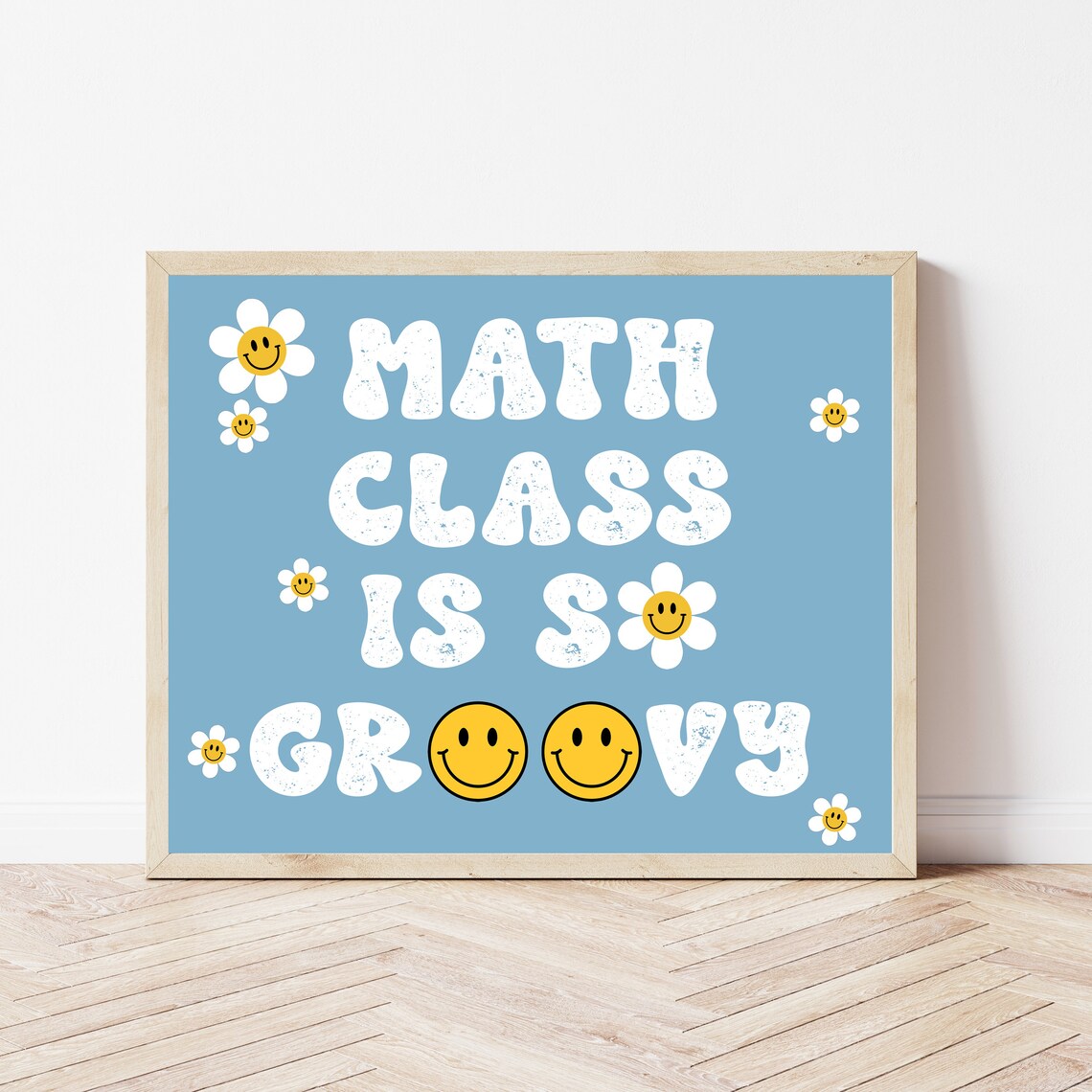 Boho Retro Math Poster, Groovy Classroom Decor