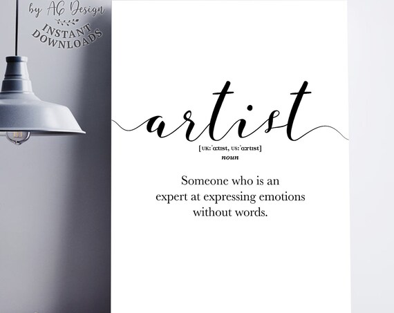 Artist Definition Typography Poster for Art Studio and Creative Space Decor