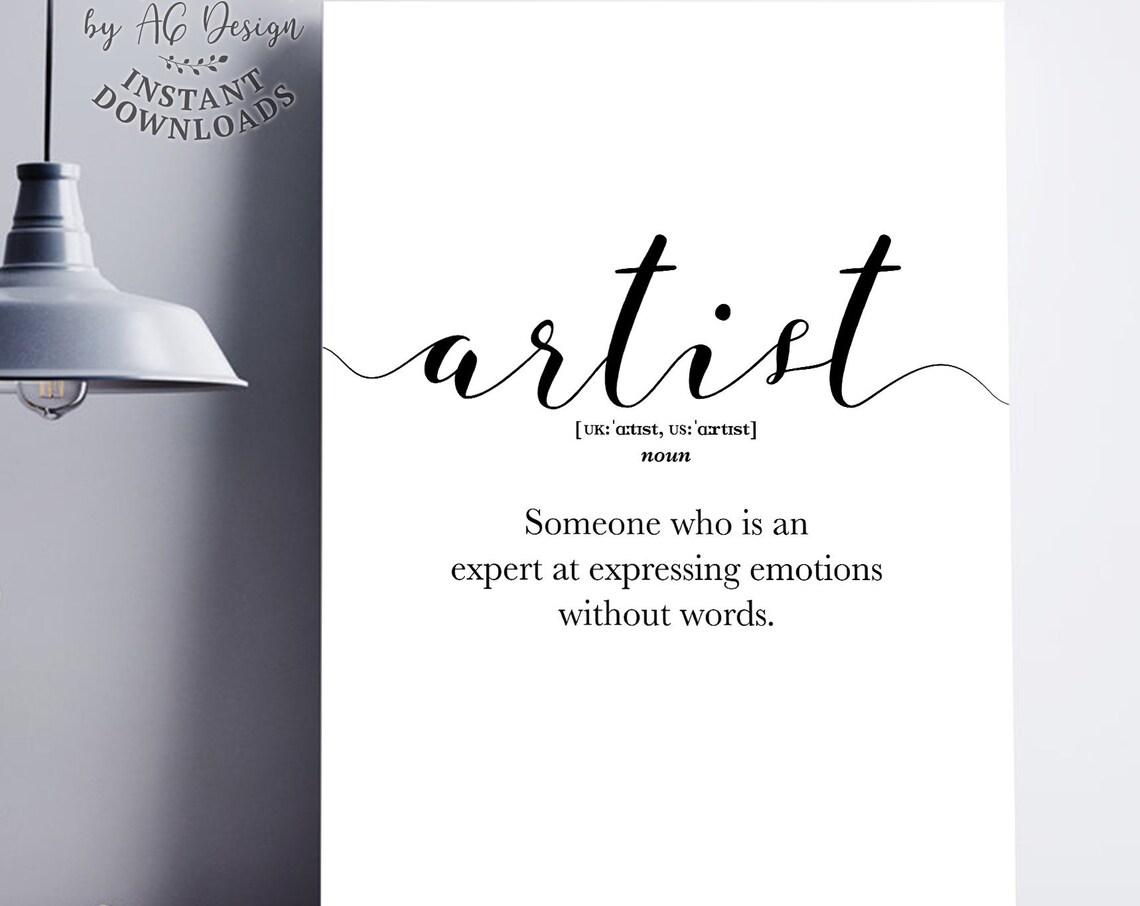 Artist Definition Typography Poster for Art Studio and Creative Space Decor