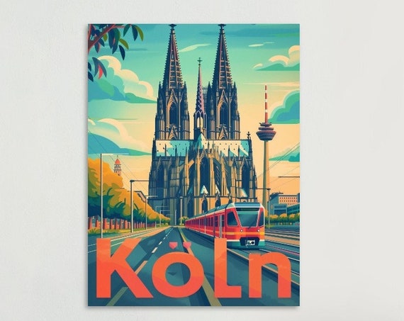 Colorful Cologne Vintage Poster Retro Travel Art For Home Decoration Ideal Gift For Art Enthusiasts