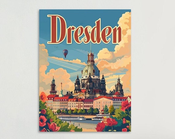 Dresden Vintage Poster Colorful Wall Art Home Decor Perfect For Travel Enthusiasts Gift