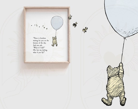 Winnie the Pooh Quote Art Print, Inspirational Nursery Decor