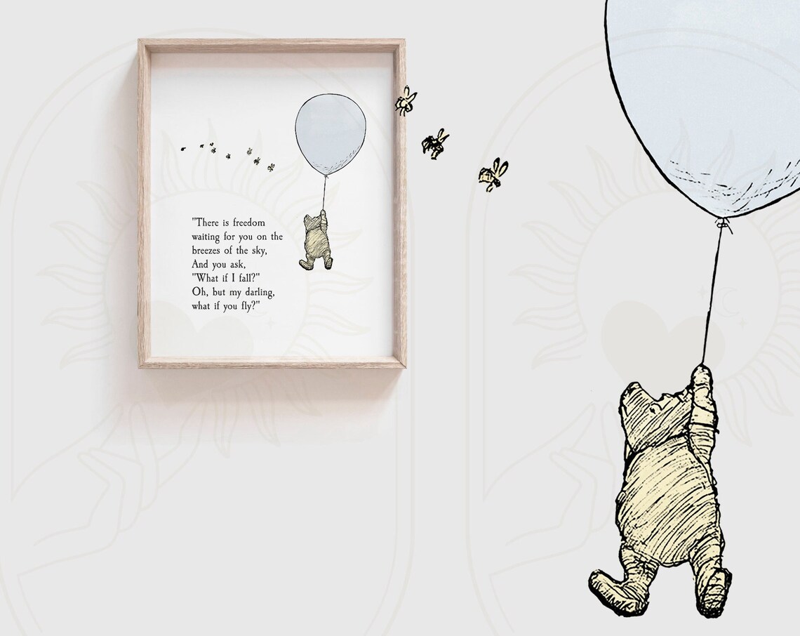 Winnie the Pooh Quote Art Print, Inspirational Nursery Decor