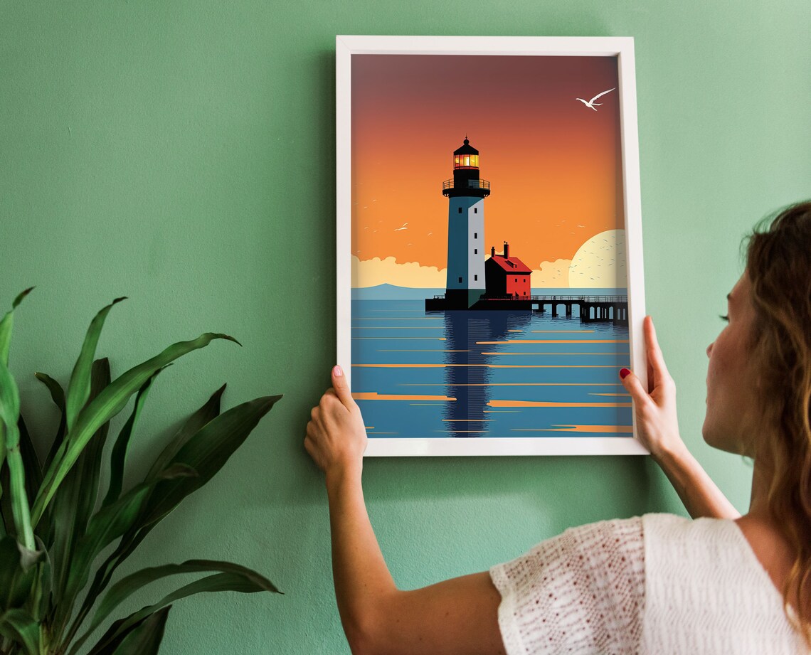 Rustic Lighthouse Print, Lake Superior Duluth Poster - Image 5