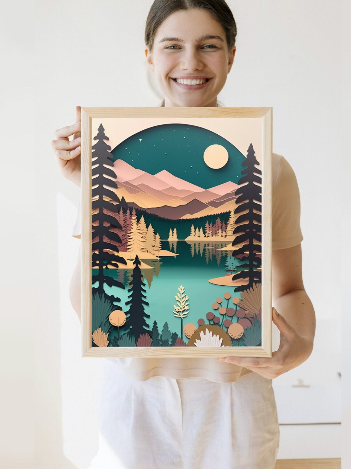 Mountain Range Print, Modern Rustic Landscape