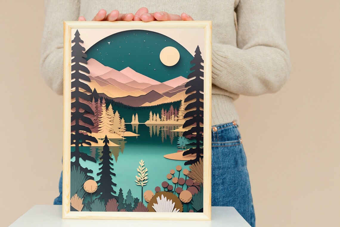 Mountain Range Print, Modern Rustic Landscape - Image 5