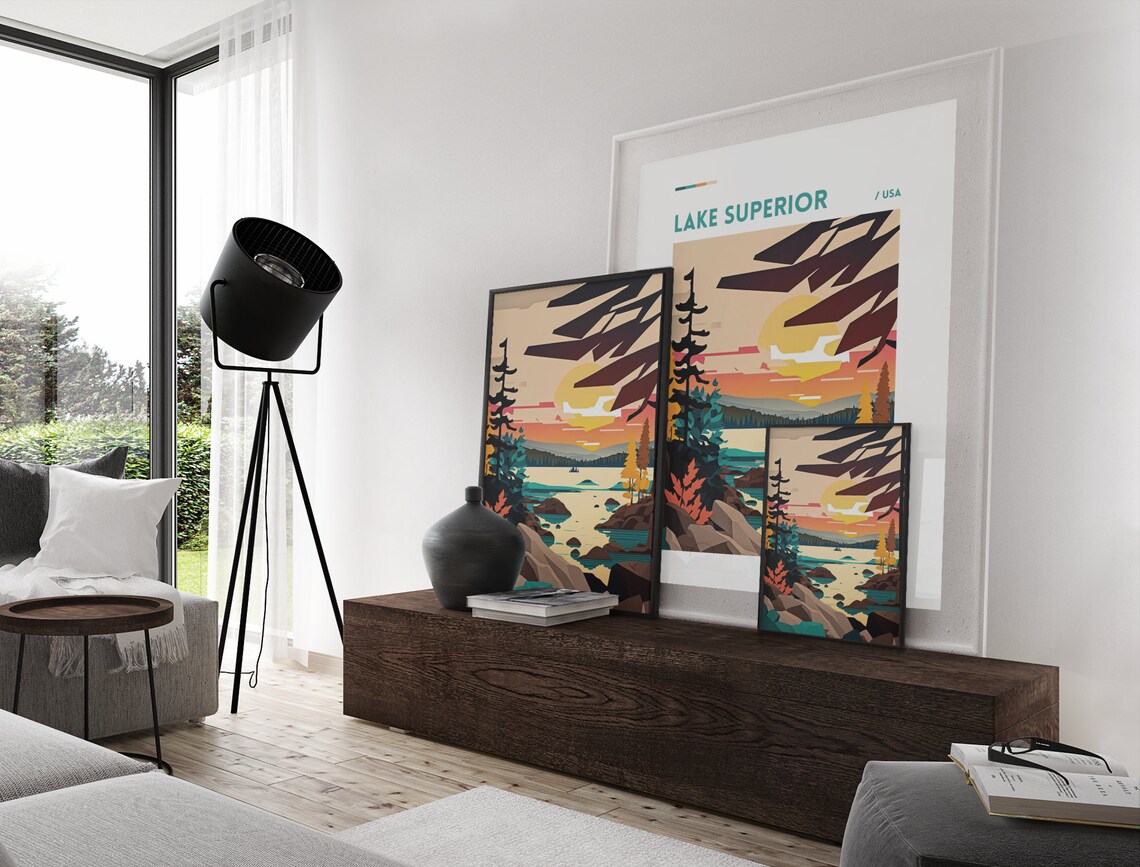 Lake Superior Minnesota Landscape Art Print - Image 2