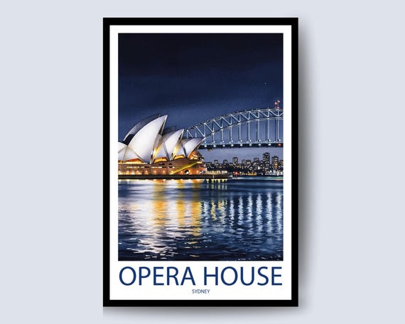 Sydney Opera House Travel Print Art Poster Gift Australia Wall