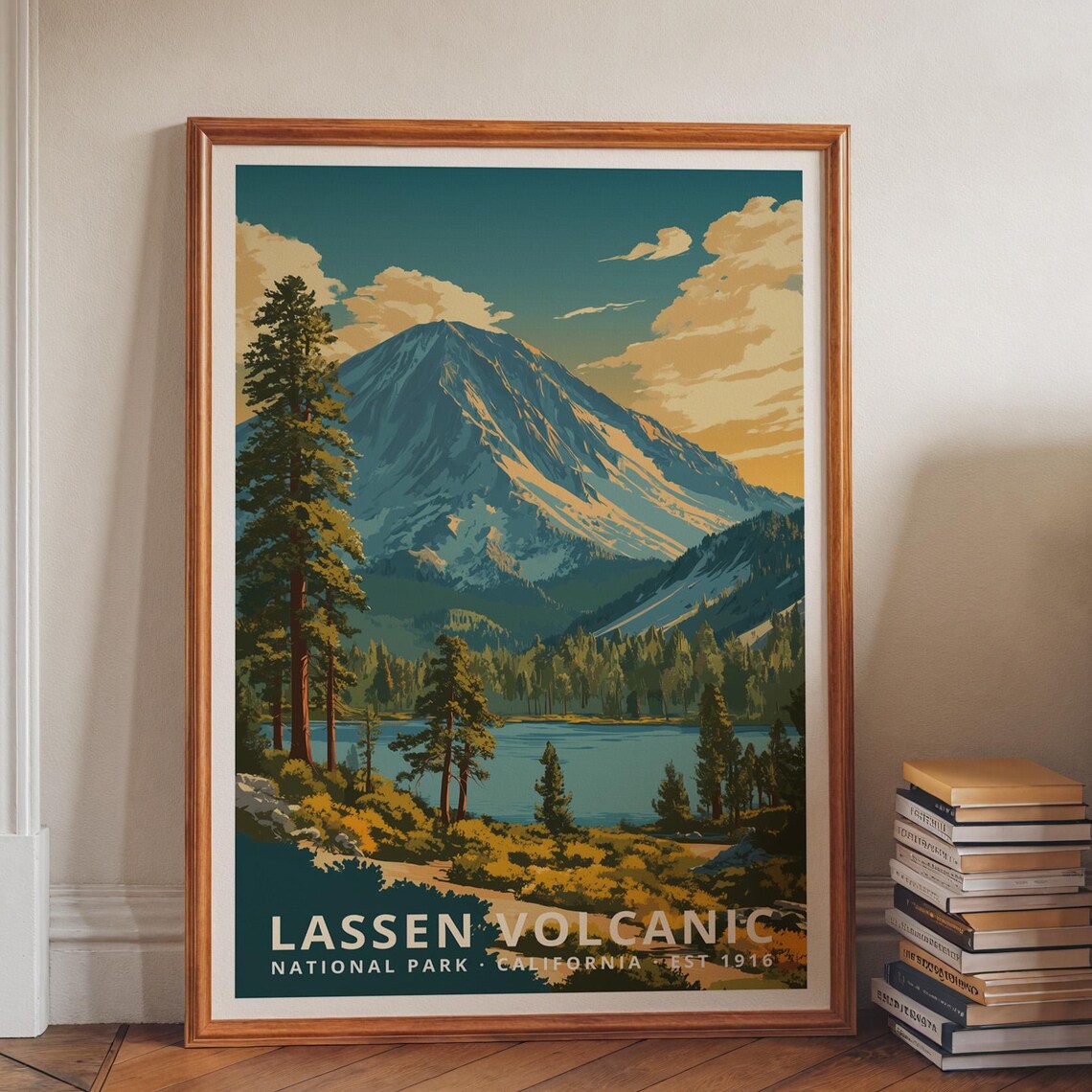 Lassen Volcanic National Park Retro Travel Poster