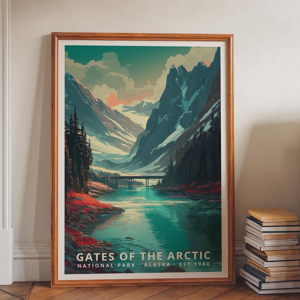 Gates of the Arctic National Park Vintage Travel Poster Alaska Art
