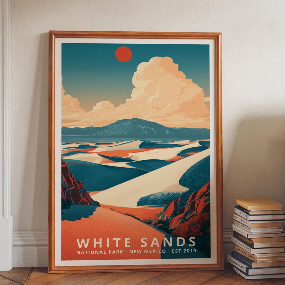 White Sands National Park New Mexico Dunes Retro Travel Poster