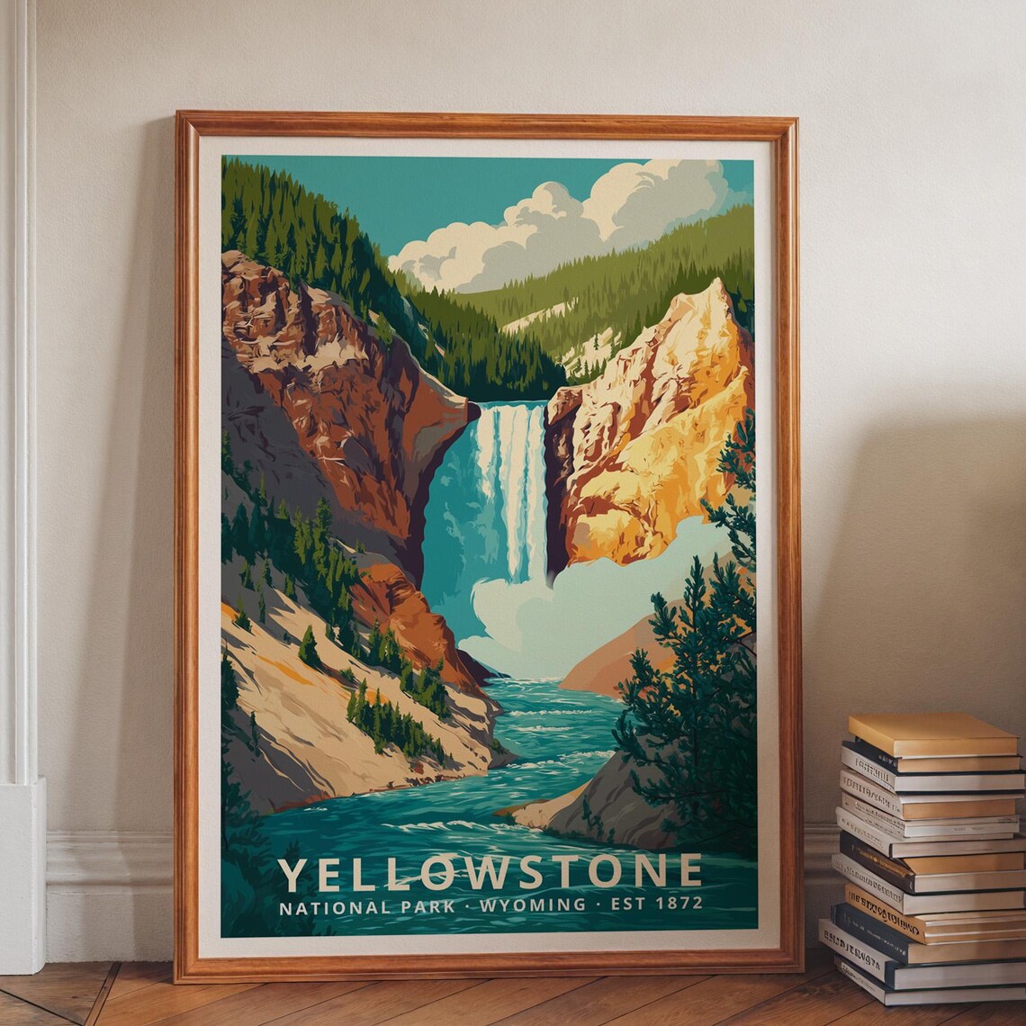 Yellowstone National Park Retro Travel Poster