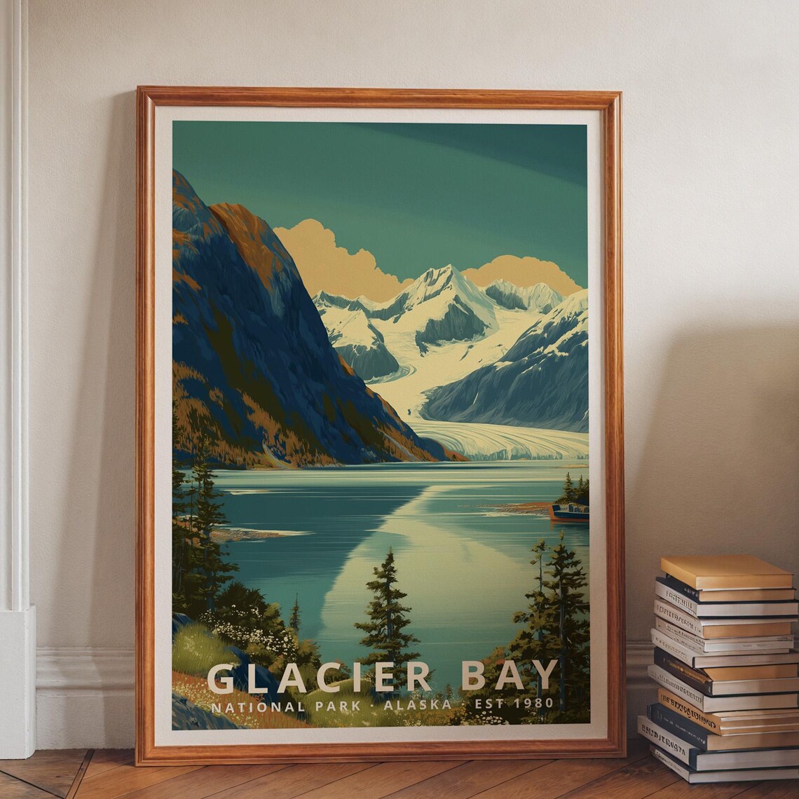 Glacier Bay National Park Vintage Travel Poster Alaska Glacier Art