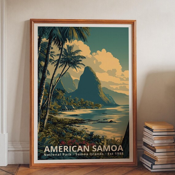 American Samoa National Park Retro Travel Poster