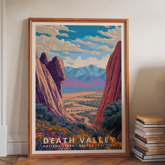 Death Valley National Park Nevada Desert Canyon Travel Poster