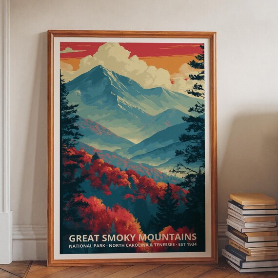 Great Smoky Mountains Autumn Fall Foliage Mountain Landscape Poster