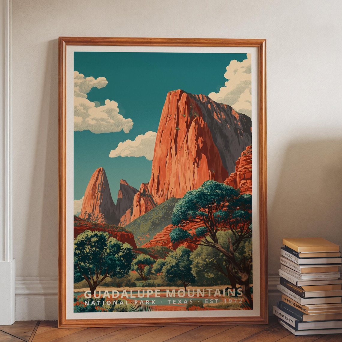 Guadalupe Mountains National Park Vintage Travel Poster Texas Art