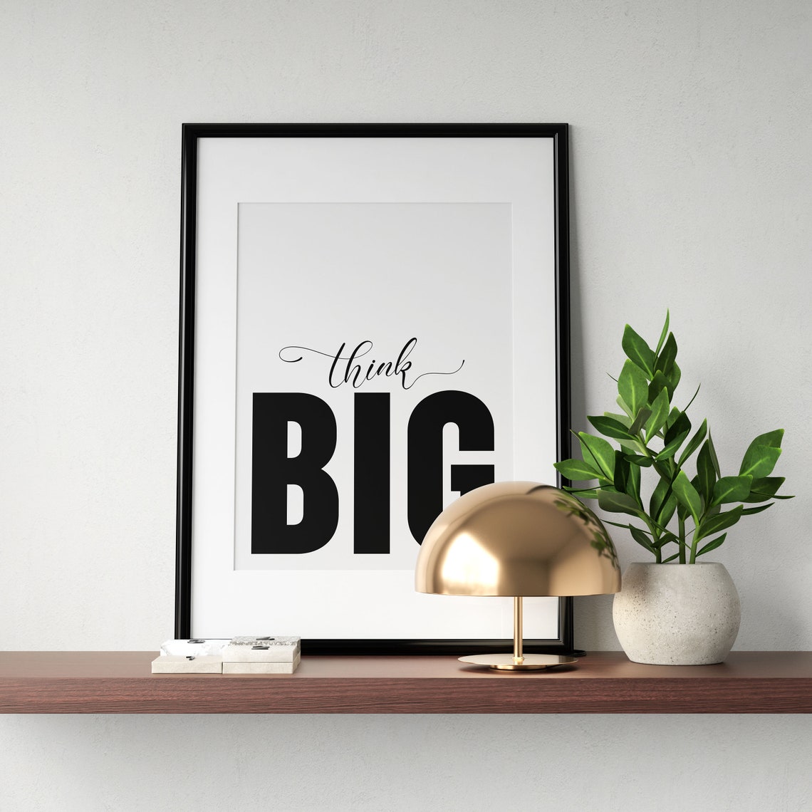 Think Big Minimalist Motivational Typography Office Wall Poster - Image 2