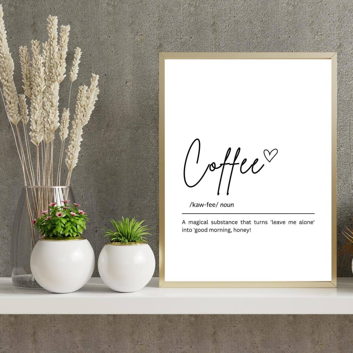 Coffee Definition Print Funny Kitchen Typography Poster