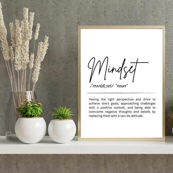 Mindset Defination Poster Inspirational Office Print Psychology Decor Motivational Quote Wall Art