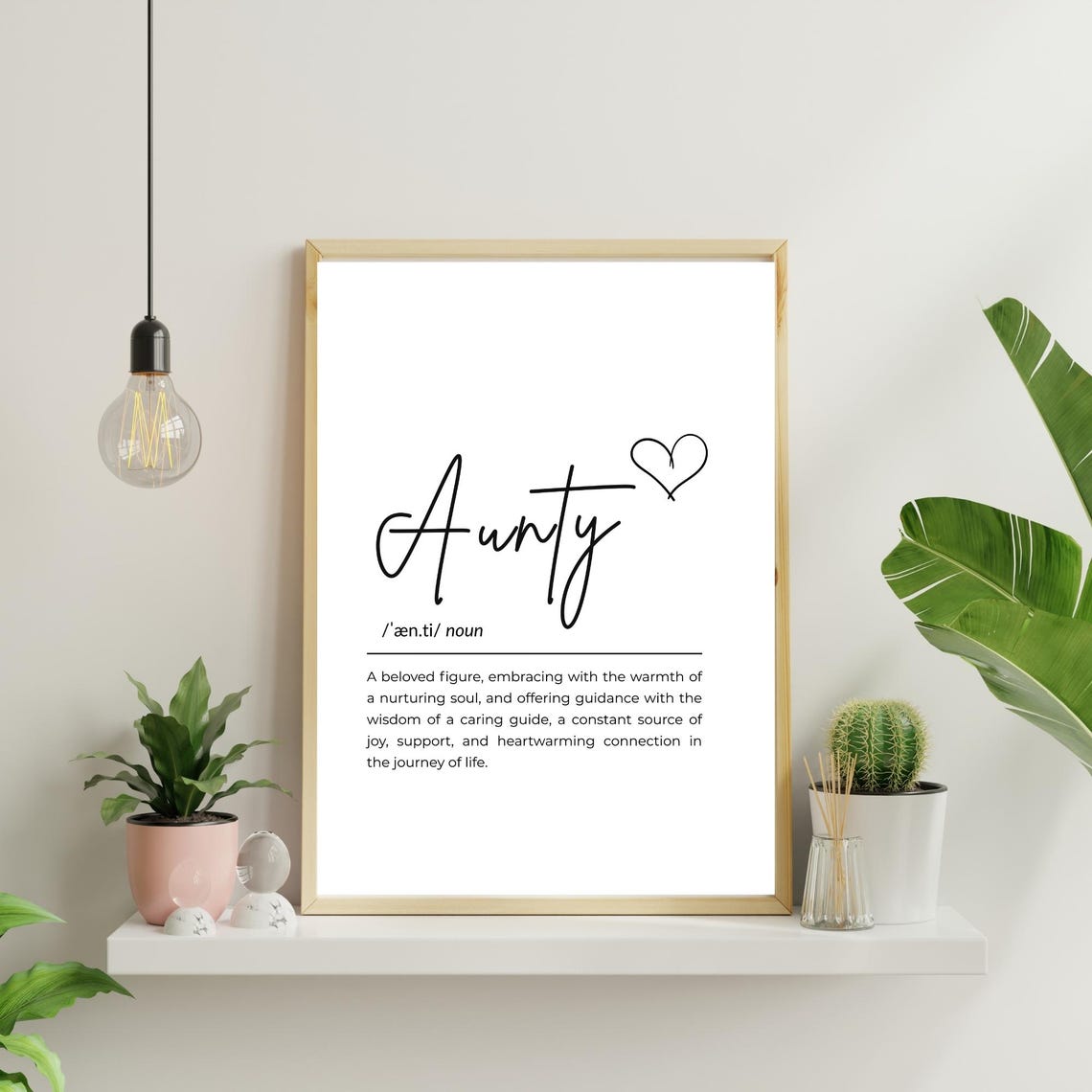 Aunty Definition Wall Art Birthday Gift For Aunt