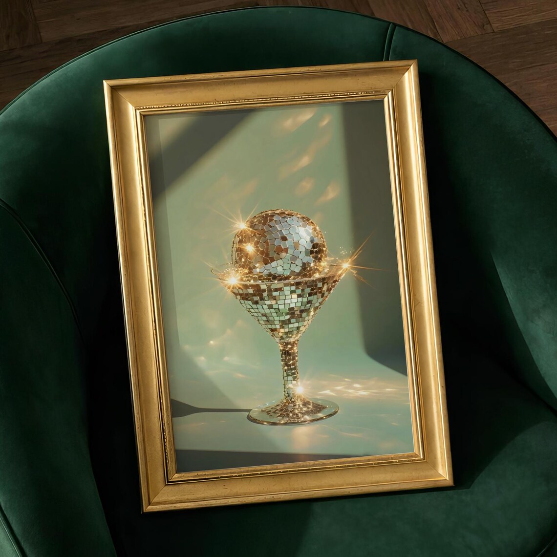 Disco Martini Glass Poster, Maximalist Party Decor