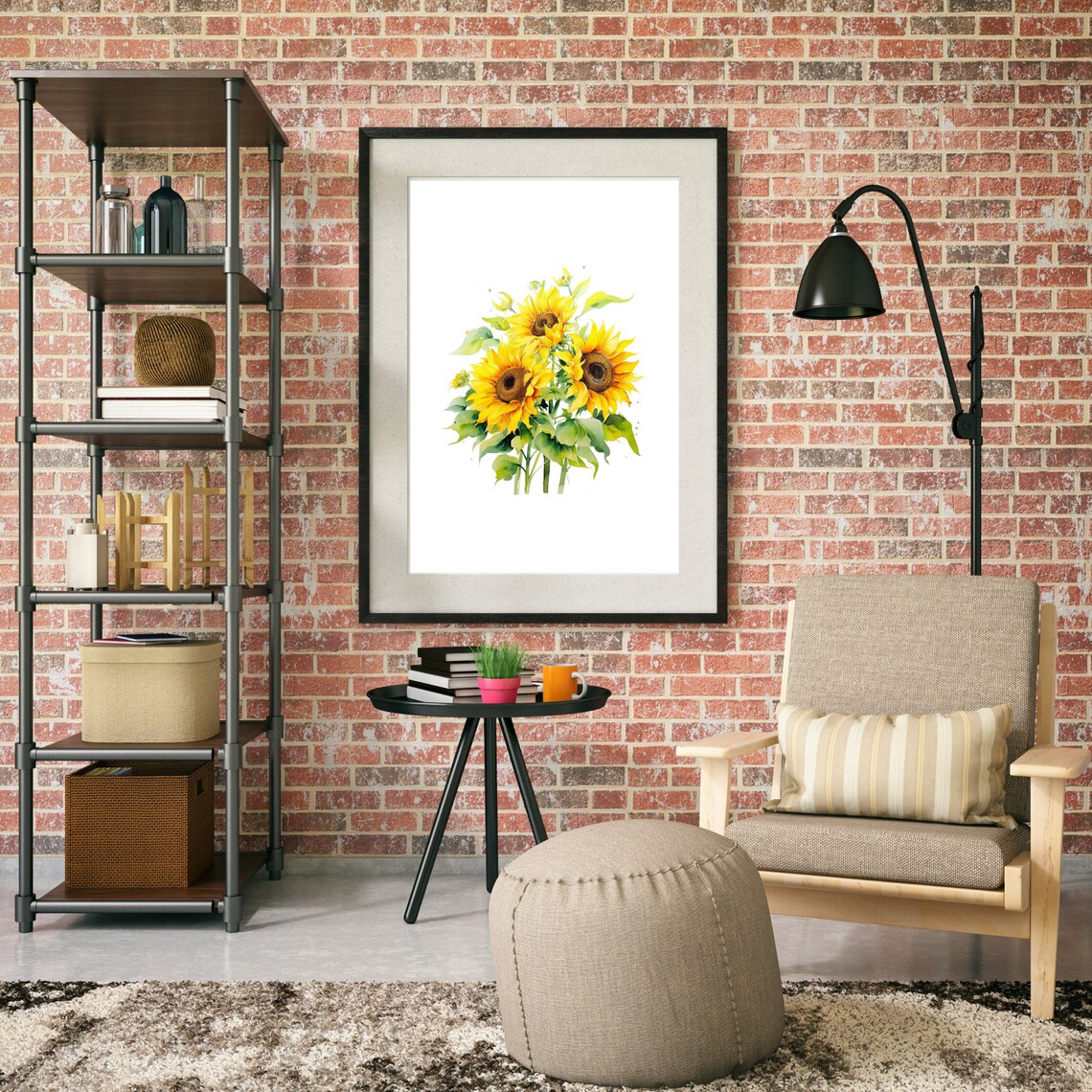 Sunflowers Watercolor Art Print, Floral Botanical - Image 2