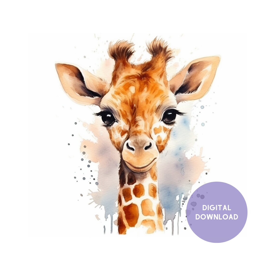 Baby Giraffe Art Print, Animal Nursery Decor