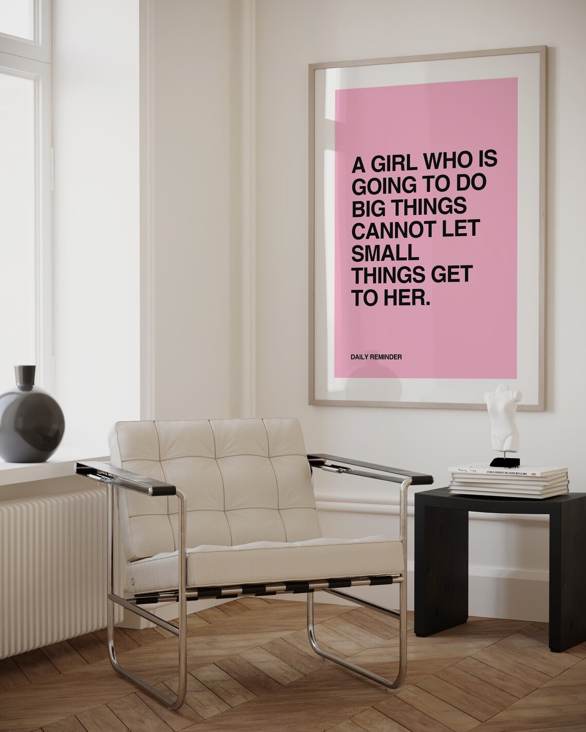 Pink Typography Quote Poster, Minimalist Bedroom Decor - Image 3