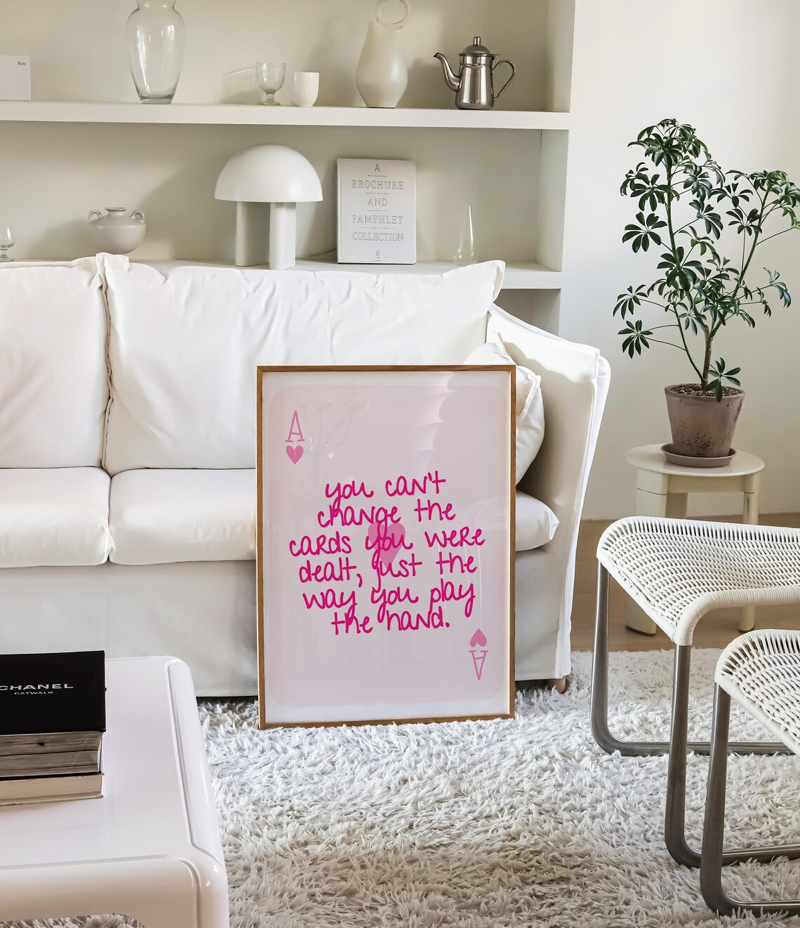 Pink Playing Card Quote Print, Retro Preppy Decor - Image 2