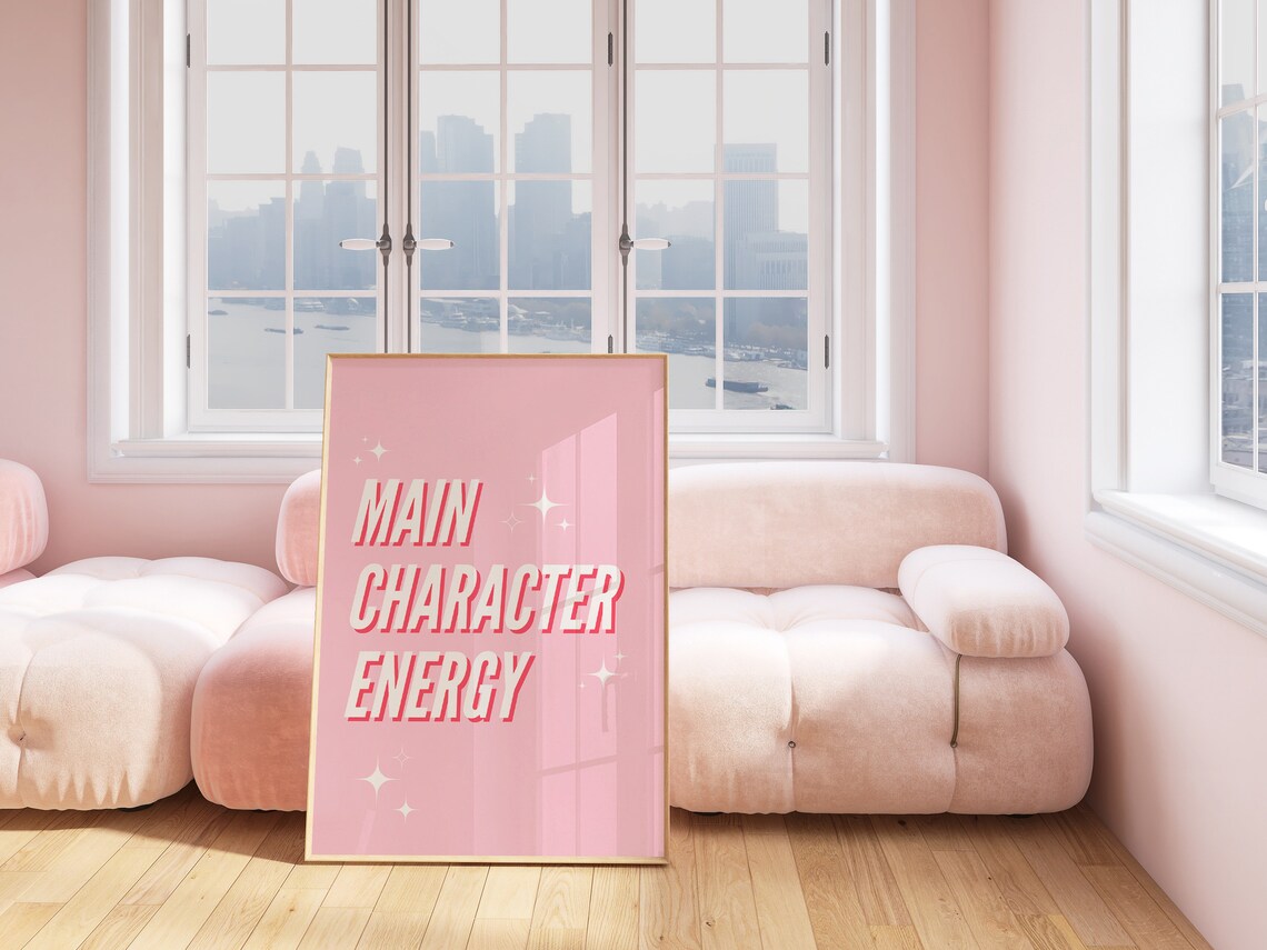 Main Character Energy Typography Poster, Girly Pink - Image 2
