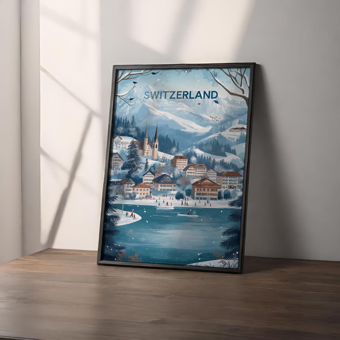 Switzerland Travel Poster Zurich Switzerland Wall Art Travel Print Switzerland Travel Art Switzerland Wall Art - Image 2