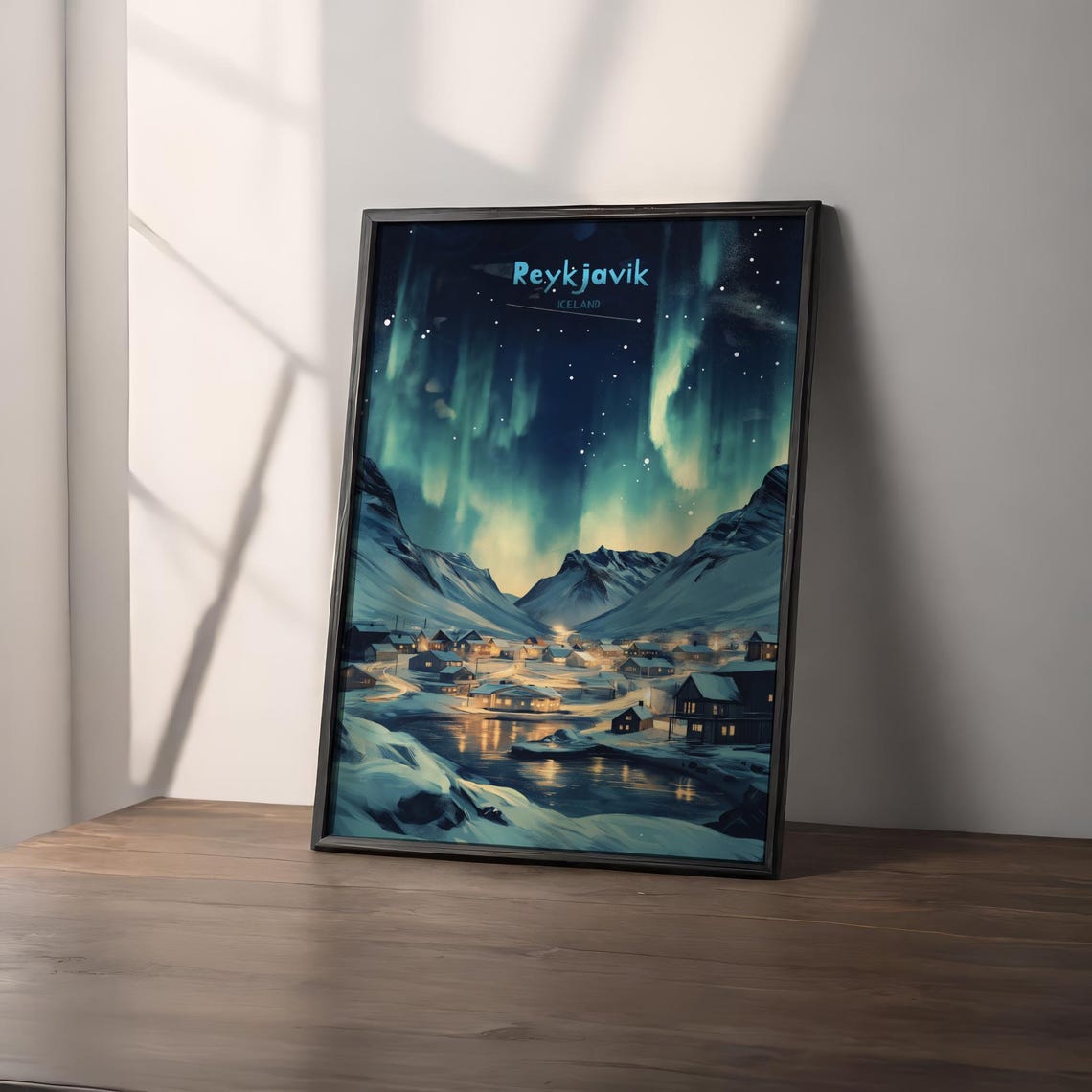 Reykjavk Travel Poster Iceland Wall Art Travel Print Iceland Travel Art Poster Reykjavk Iceland Wall Art Decor - Image 2