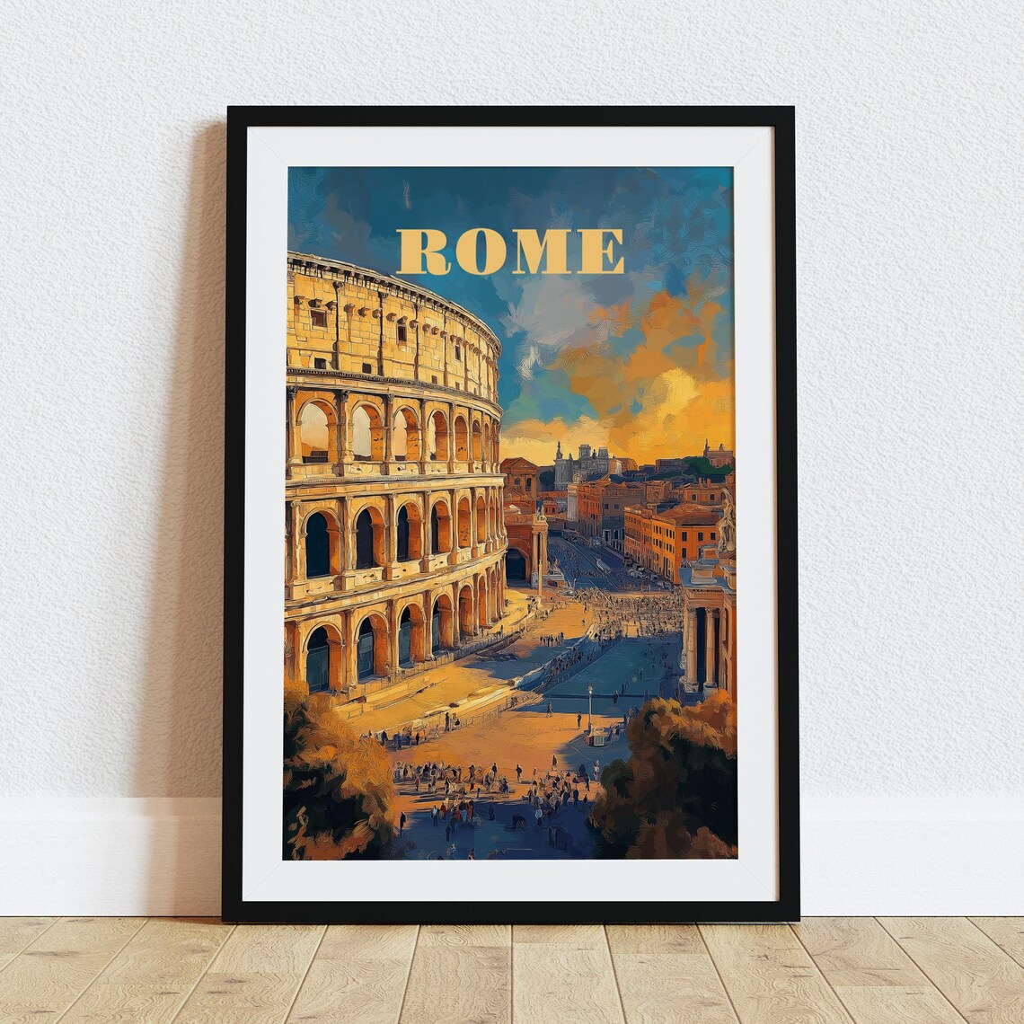 Rome Travel Poster Rome Italy Wall Art Travel Rome Colosseum Travel Art Poster Rome Italy Wall Art