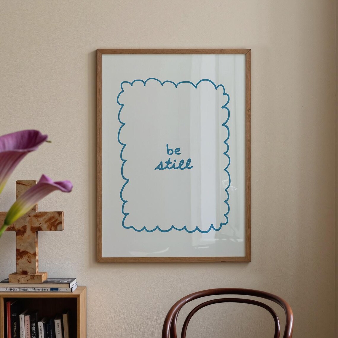 Be Still Christian Home Decor, Minimalist Art Print